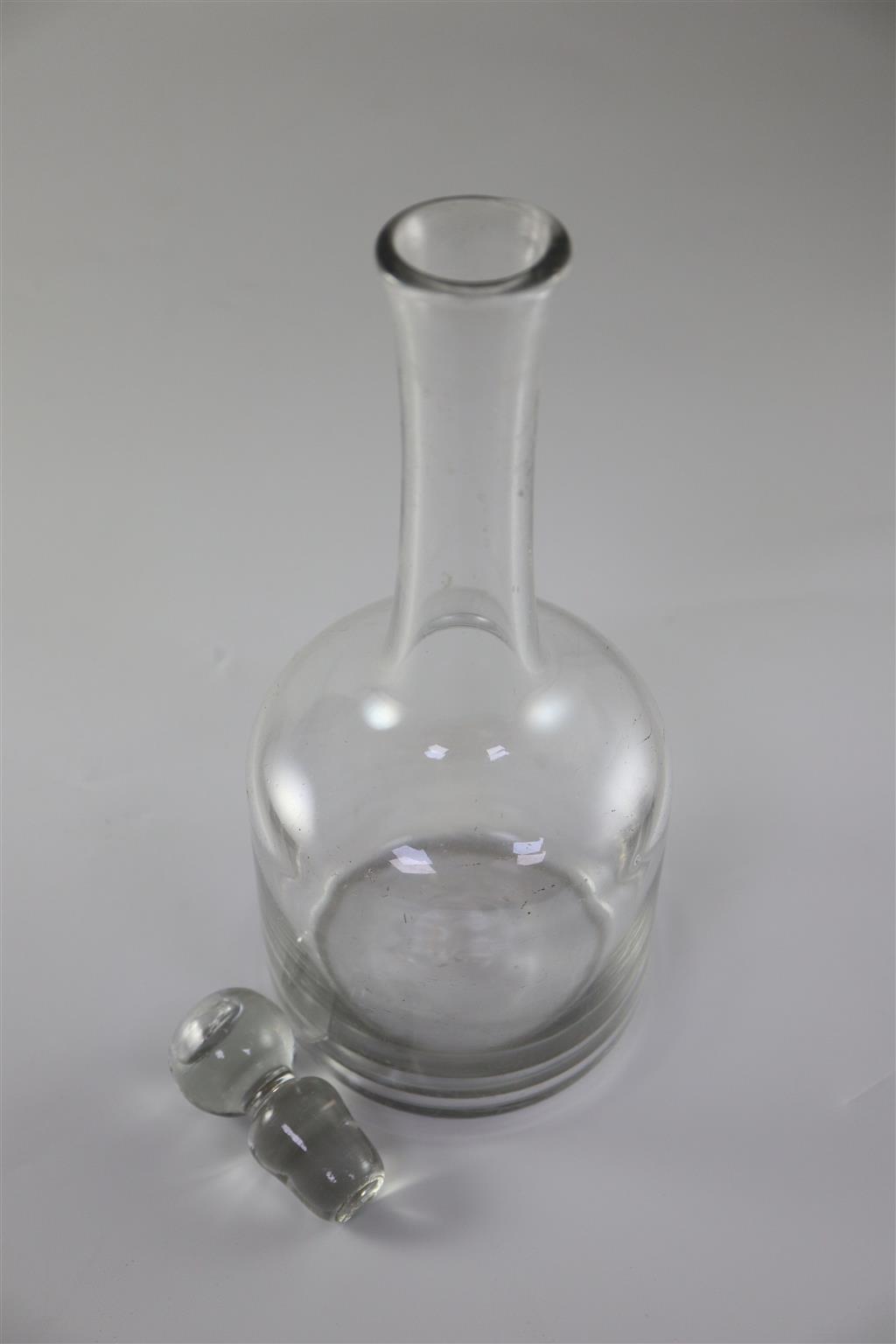 An early Georgian glass decanter, second quarter 18th century, 30cm high